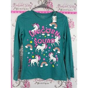 The Children's Place shirt Teal Unicorn Squad Long Sleeve Tee with Pink Accents